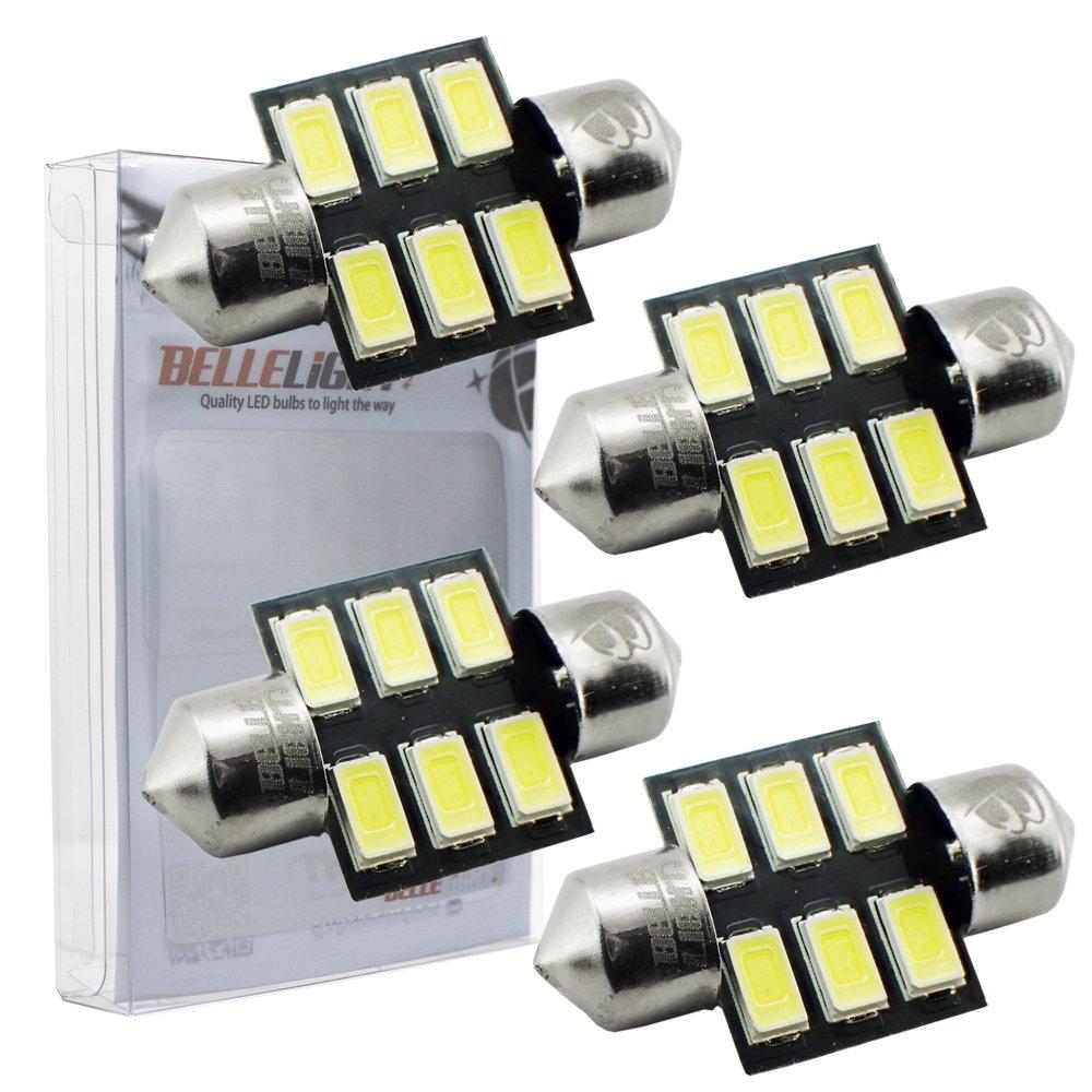 

BELLELiGHT AX031 T10 x 31 mm LED Bulb Room Lamp 5630 Chip, 6 Rows, Set of 4 (White)