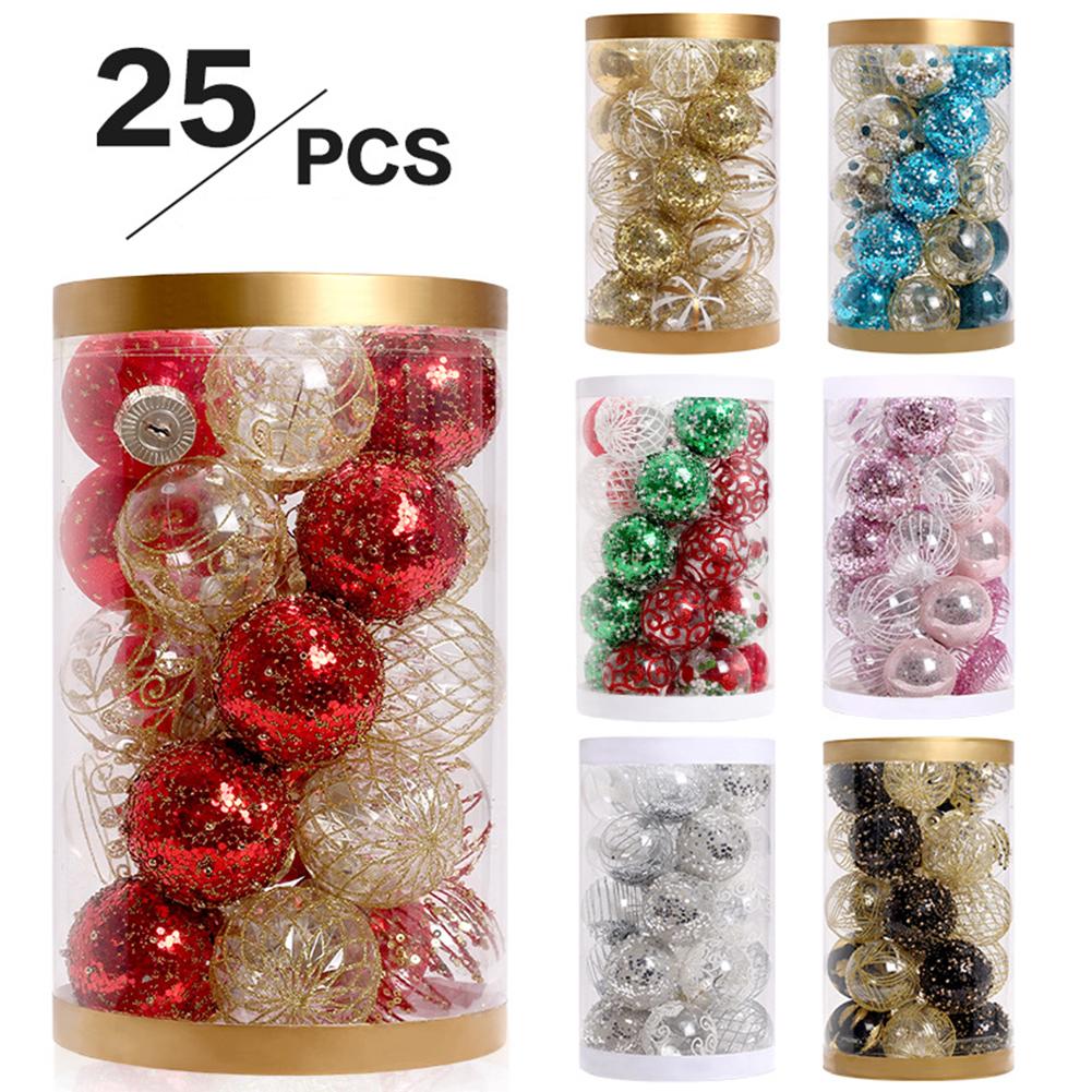 25PCS Christmas Glitter Ball Ornaments Tree Decorations for Holiday Wedding