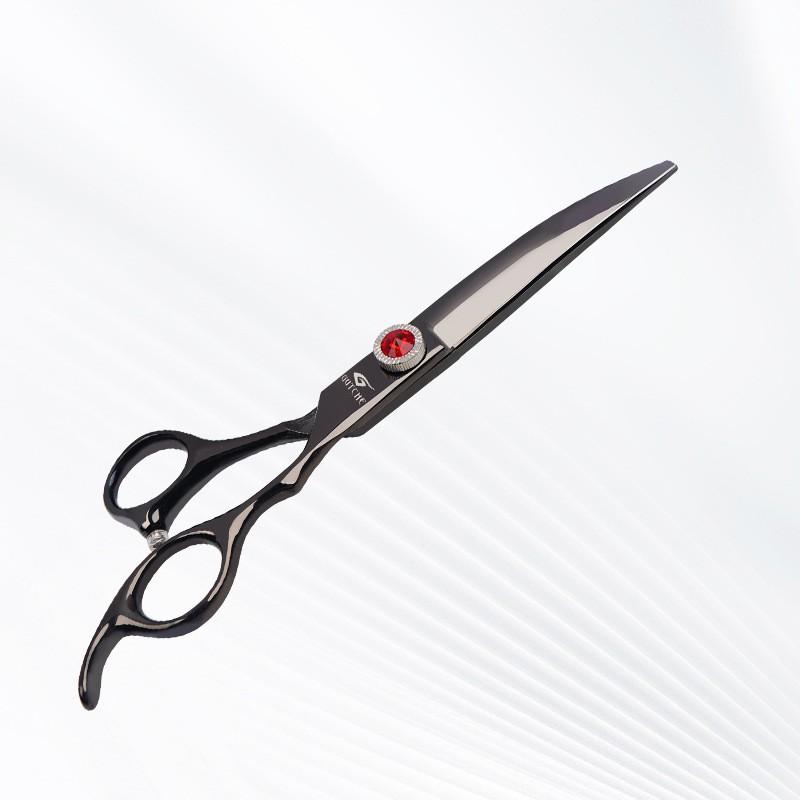 Professional Pet Grooming Scissors Set Dogs Cats Stainless Steel 7 Inch Flat Tooth Curved Tip With Comb Cloth Case