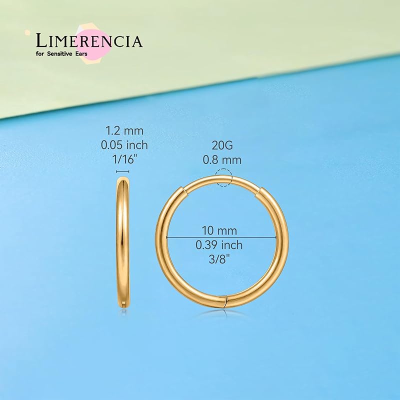 [limerencia] medical use pure titanium Piercing, Hypoallergenic Titanium Huggie Hoop Earrings Set G23 Piercing Cartilage Piercing Set for Women's