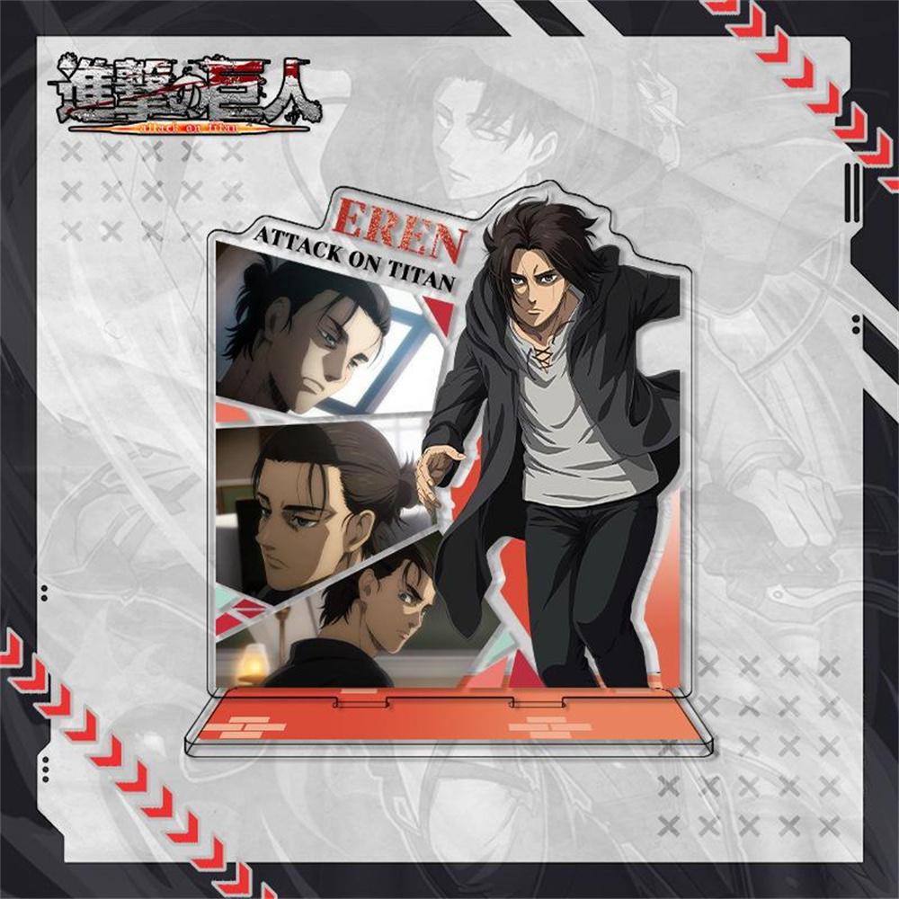 

4 шт. Аниме Атака титанов Акриловая подставка Модель Фигурка Косплей Держатель для тарелки Топпер День рождения Поклонники Рождество Декор стола Тарелка Подарок 2
