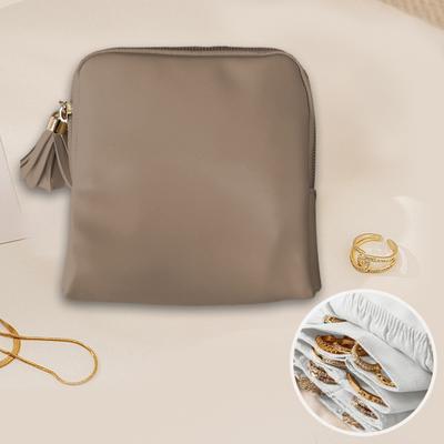Sieraden Opbergdoos van Imitatieleer Draagbaar Horloge Oorbellen Ketting Armband Ring Opbergtas Fluwelen Voering Sieradenzakje met Vakken