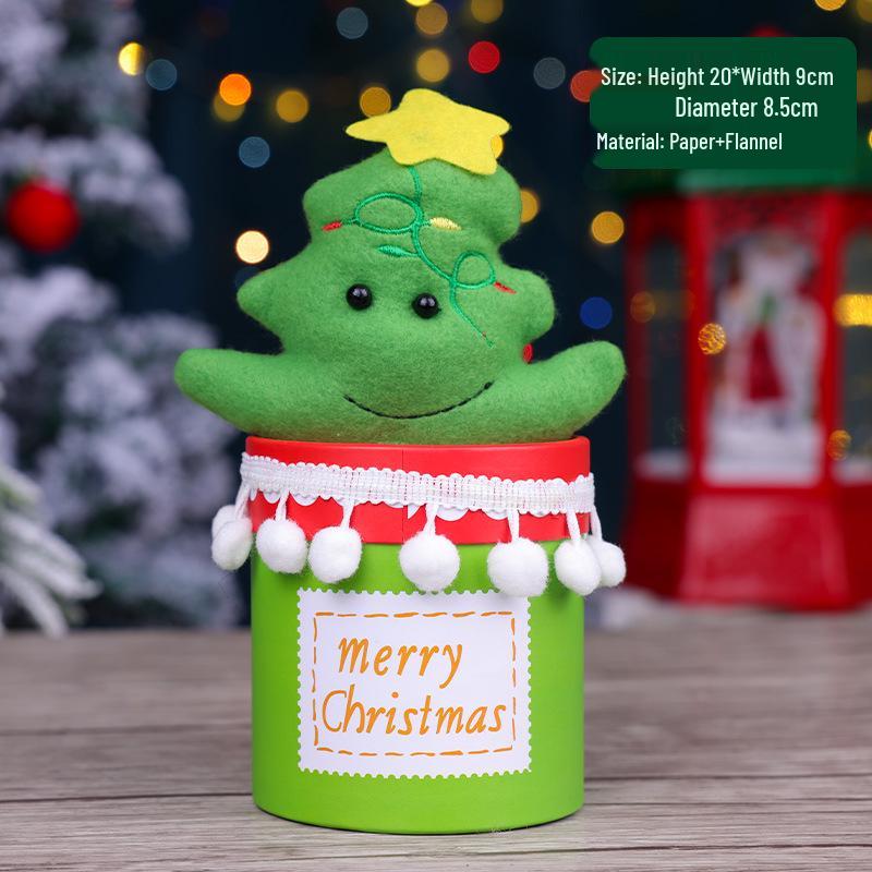 Christmas Eve Apple Shaped Santa Gift Box with Candy Jar and Knitted Design for Kids