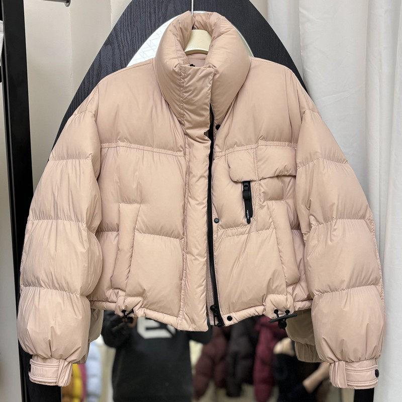 Women's 2025 Korean Style Stand Collar Thick Puffer Jacket - Petite & Stylish