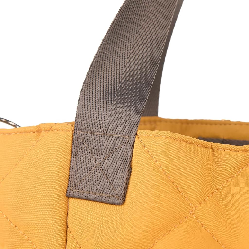 [Kusuguru Japan] Water-Repellent Quilted Polyester Tote Bag, 2-Way, Women's, Mustard