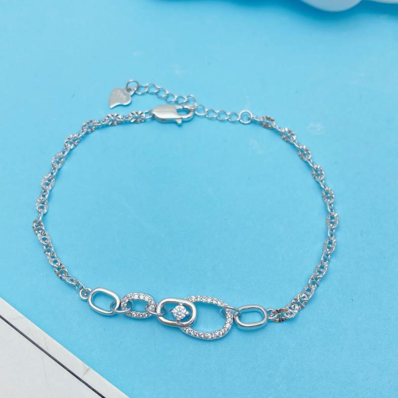 S925 Sterling Silver Zircon Oval Bracelet: Elegant, Versatile, Niche Design S925 Silver