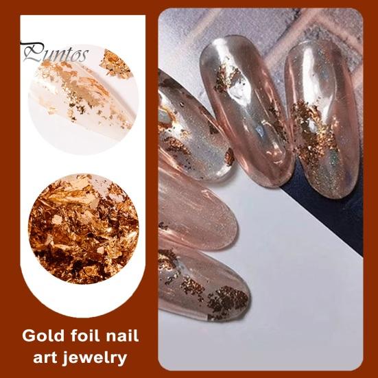 1 Box Nail Art Sequins Decoration Golden/Silver Color Irregular Tin Foil Flake DIY Manicure UV Gel Polish 3D Glitter Nail Decoration Accessories for