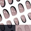 24 Nail Art Advanced Sense Black Edge French Light Luxury Glitter Craft Short Oval Wearing Nail