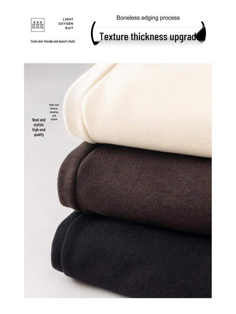 Women's Wide-Leg Glutinous Rice Pants - 2026 New Spring/Fall/Winter Plus Velvet Drape Wool Silk Blend Sweatpants