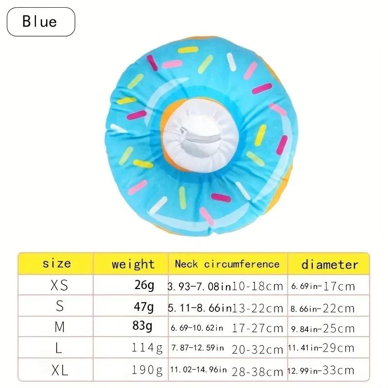 Cute Donut Pet Elizabethan Collar Adjustable Anti-Bite Surgery Anti-Lick Wound Healing Cat Protection Colorful Sprinkle Collar