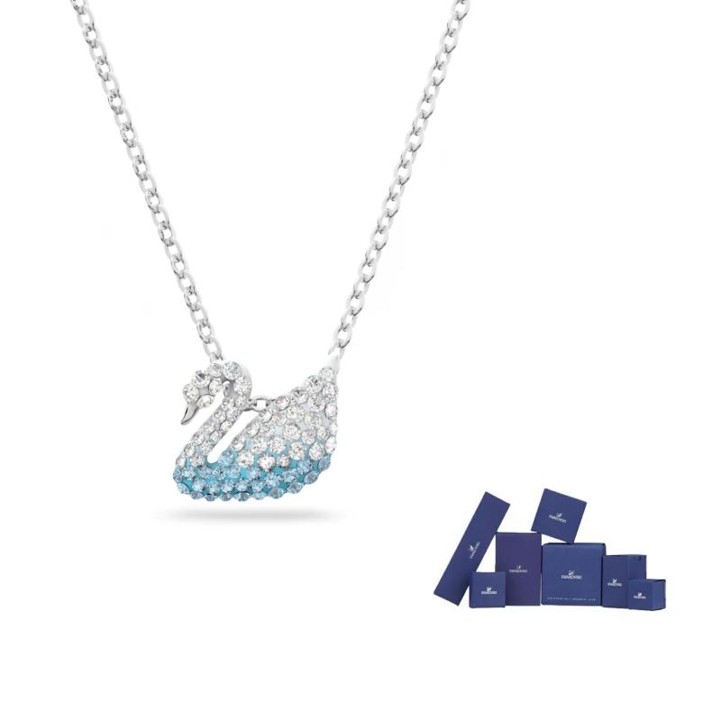 Swarovski Swan Necklaces Womens Blue F ( Fits All)-Original brand box (color random)