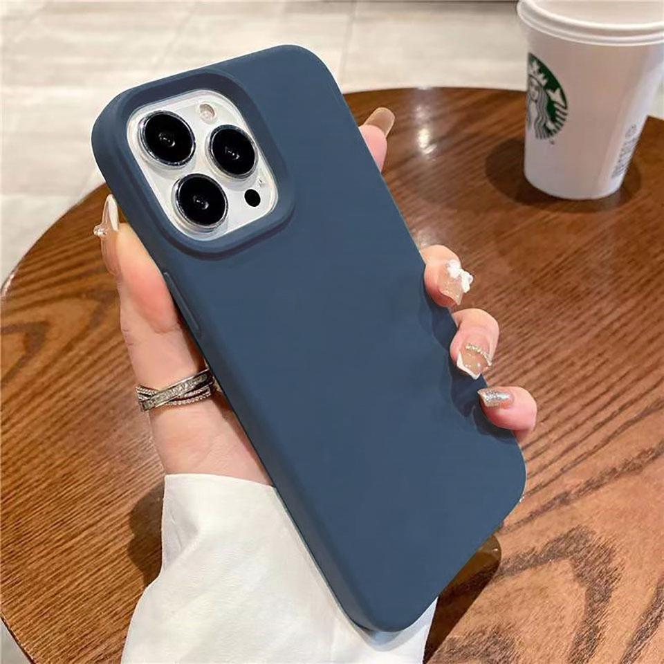 Liquid Silicone Case For iPhone 16 15 14 13 12 11 Pro Max Shockproof Soft Back Protection Cover For 16 series Phone Accessories