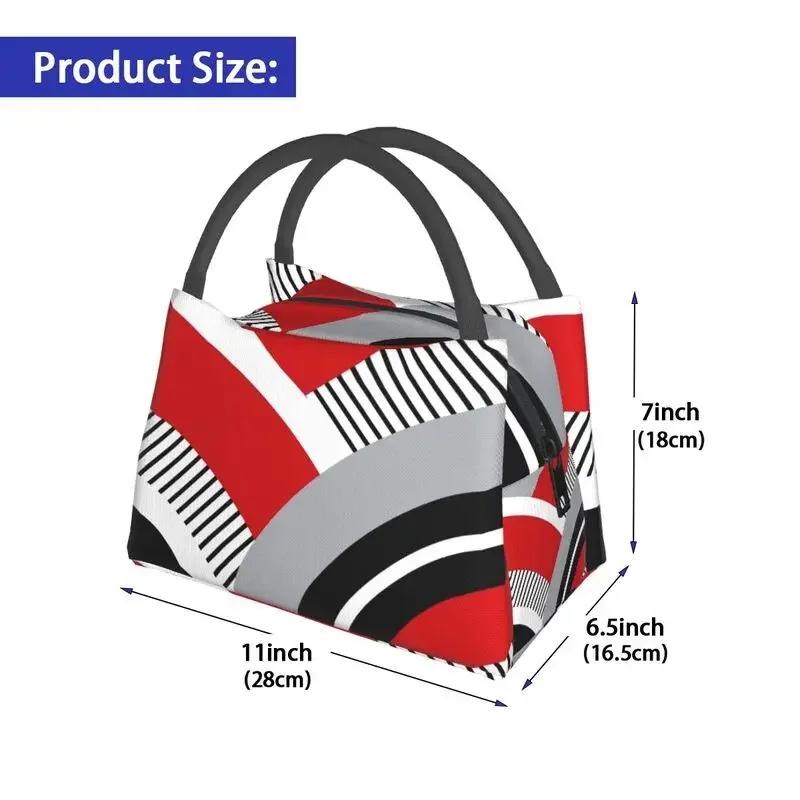 Cutie de prânz reutilizabilă Geometrie colorată Artă modernă Abstractă Izotermă Cooler Alimente Izolată Geantă de prânz Birou Muncă Recipient Picnic