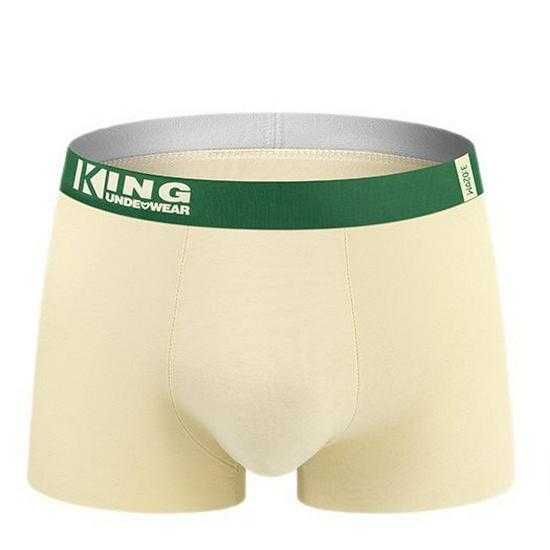 Men's Trendy Color Block Cotton Boxer Briefs with Antibacterial Breathable Crotch and Comfortable Plus Size Design.
