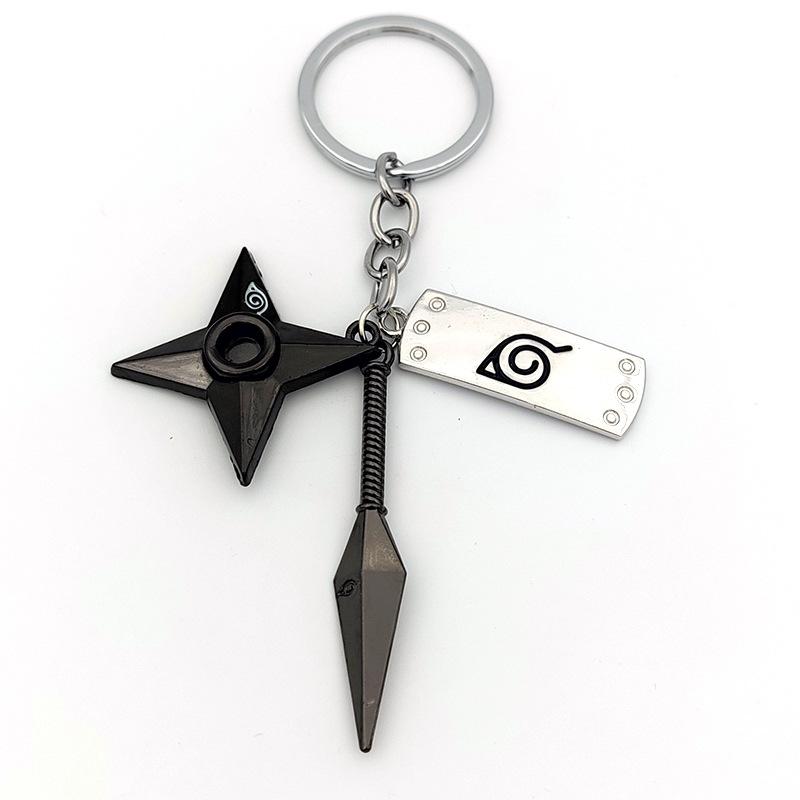 Anime Kunai Shuriken Konoha Keychain Keyring Women Jewelry Backpack Accessories