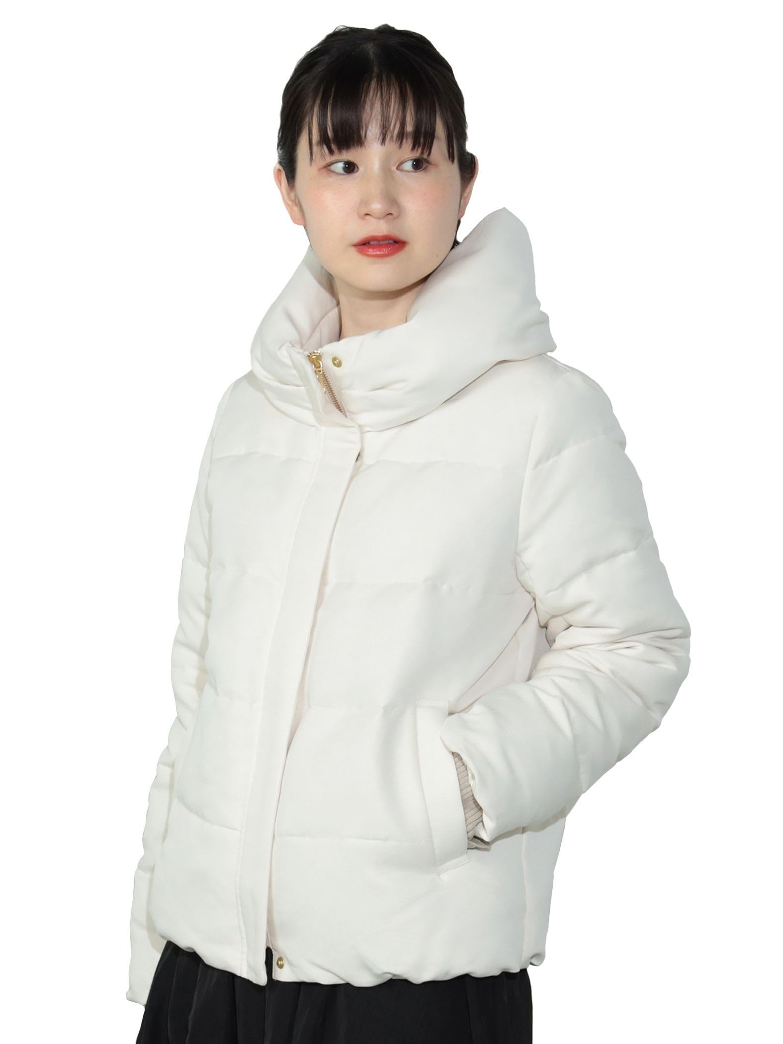 

Beams Heart IVORY S Down Blouson with Volume Neck Women s слонова кістка
