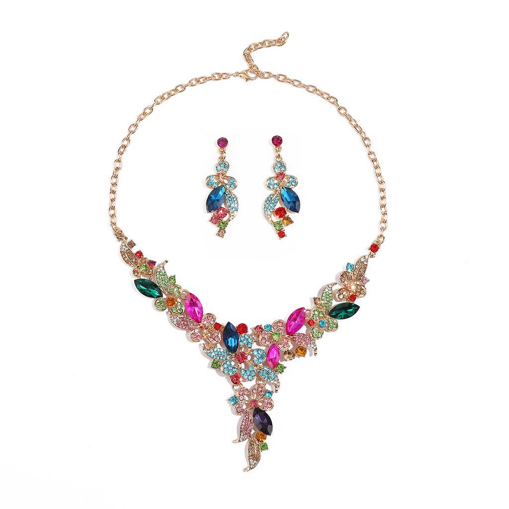 Jewelry Set Necklace Earrings Three-Piece Set Bridal Wedding Dress Accessories