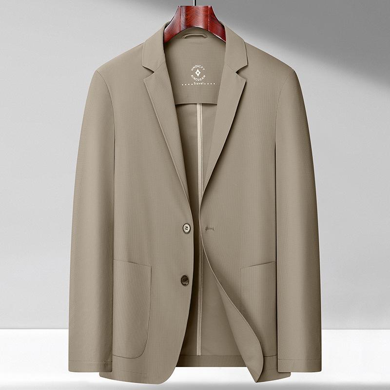 Men's Summer Thin Seamless Suit Casual Two Button Single Western Jacket Men's Top
