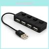 Hub USB com Interruptor e Quatro Portas para Teclado, Mouse, Pen Drive e Transferência de Dados