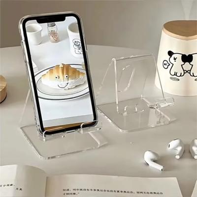 Ins Acryl Transparent Minimalistisch Faltbarer Handyhalter Desktop Lazy Tablet Ständer Für iPhone iPad Galaxy Tab Smartphone Halterung