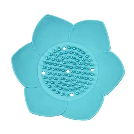 Silicone Soap Dish Lotus Shape Soap Holder with Drainage Holes Non-Slip Soap Holder