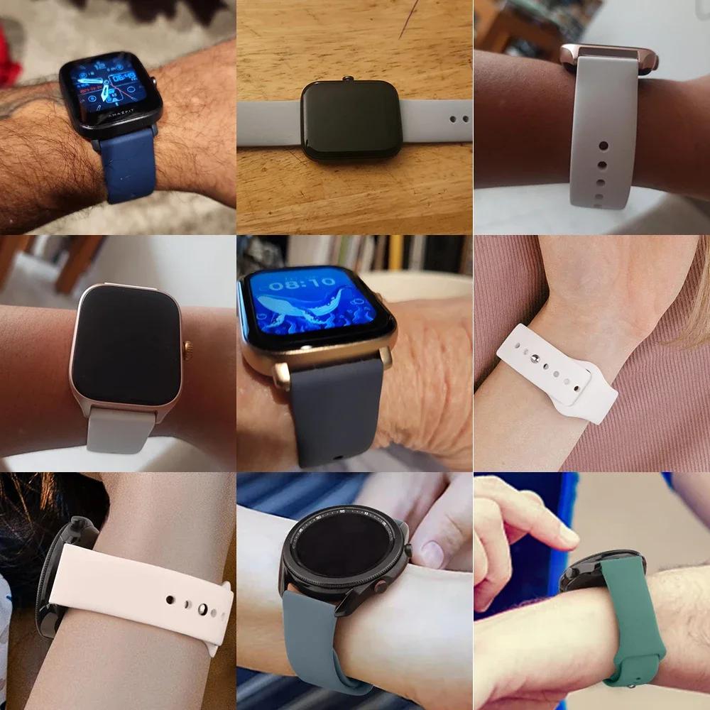 Silicone band For Amazfit GTS 4/3/2/2e/GTS2 Mini/GTR 42mm/47mm/GTR 3/3 Pro/2/2e/4 Sport 22-20mm Watch Bracelet Amazfit bip strap