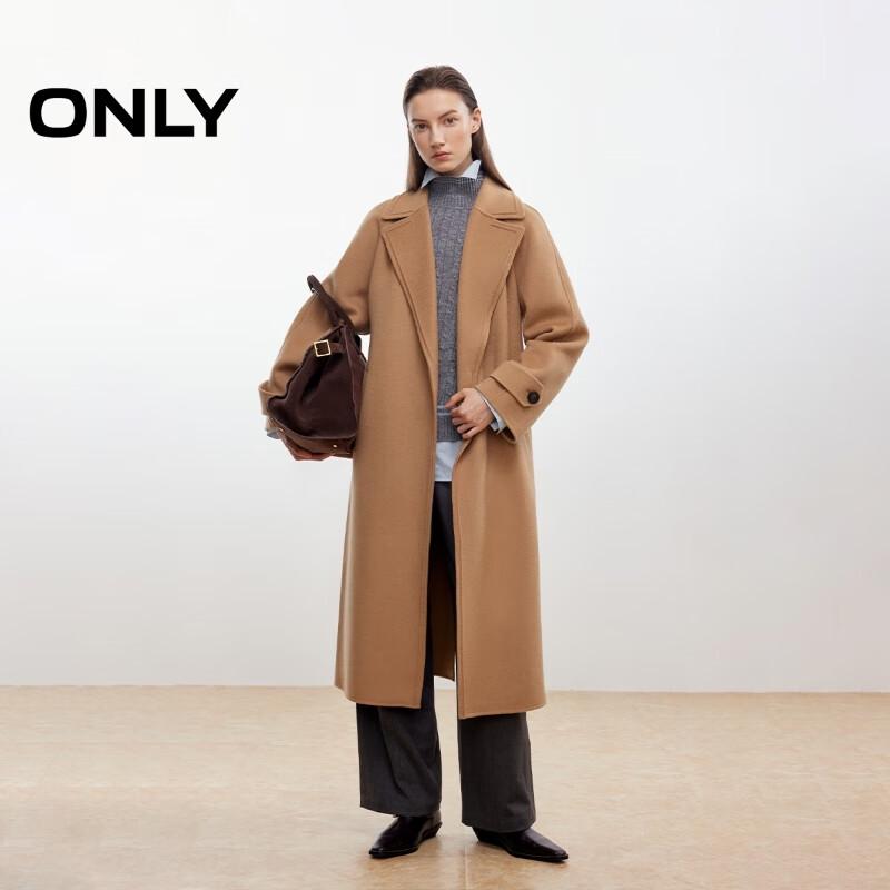 ONLY Women's 100% Merino Wool Double-Faced Long Coat