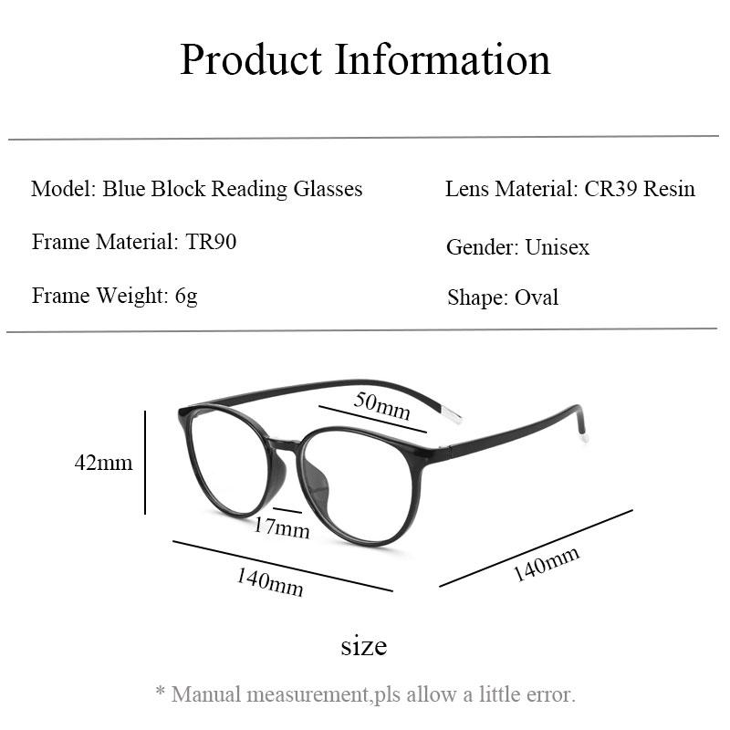 Kékfény szűrő olvasószemüveg +1.00 +2.00 +4.00
