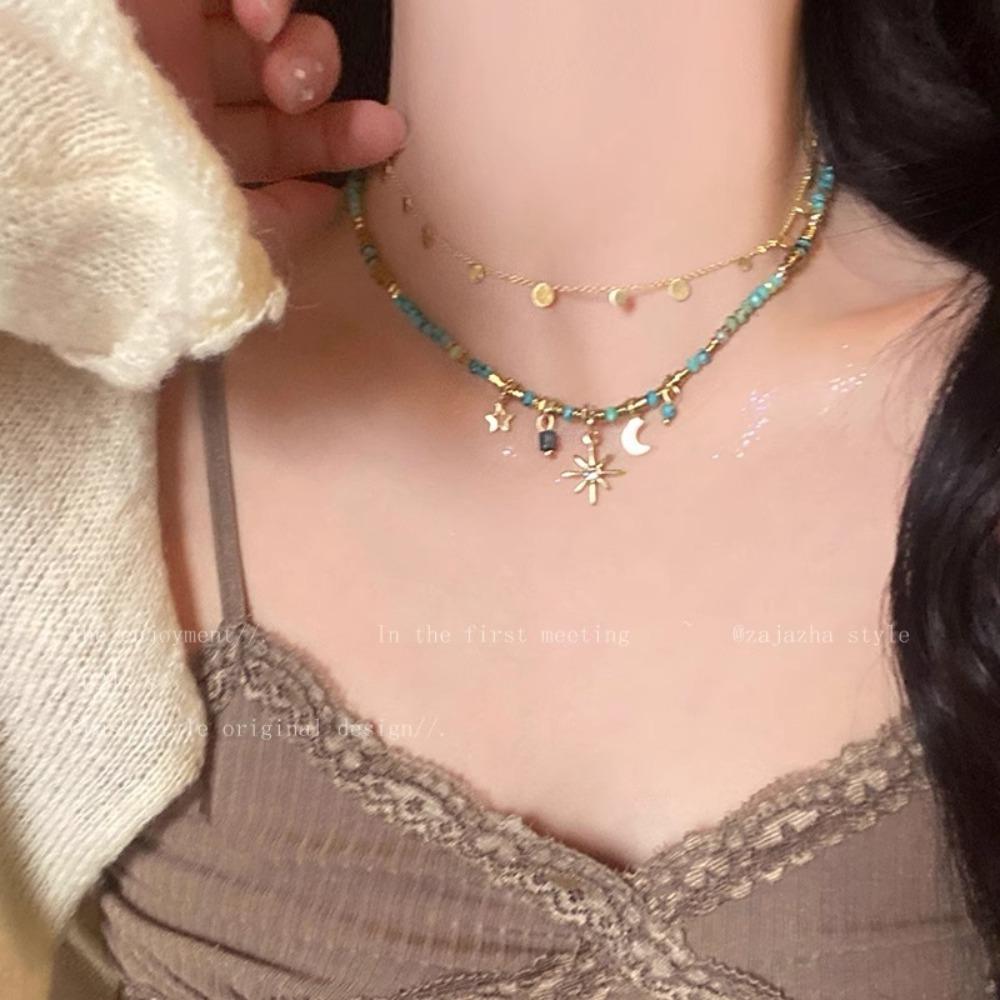 Adjustable Adjustable Chain Necklace Layered Layered Necklace 2024 Sunflower Necklace  Woman