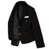 Women's Black Short Blazer - Petite Spring/Autumn Casual College Style Jacket