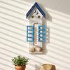 Vintage Holz-Küsten-Wandthermometer Nautische Fisch-/Leuchtturm-/Segelboot-/Hüttenform-Temperaturanzeige für Wohnzimmer, Schlafzimmer, Hotel, Flur, Wand