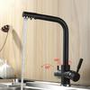 Küchenspüle Wasserhahnmischer 360-Grad-Drehung Wasseraufbereitungshahn Dual-Griff-Serie