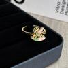 Exquisite unicorn rainbow personality flower butterfly fairy tale niche design ring female butterfly four-leaf clover light luxury ring