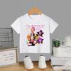 Summer Kpop Popular Cartoon Print Children's Design Casual Harajuku Style Round Neck Short Sleeved Top Fans Gifts Kids Clothes