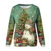 Women's Fashion Casual Long Sleeve Christmas Printed Neck Sweatshirt Top