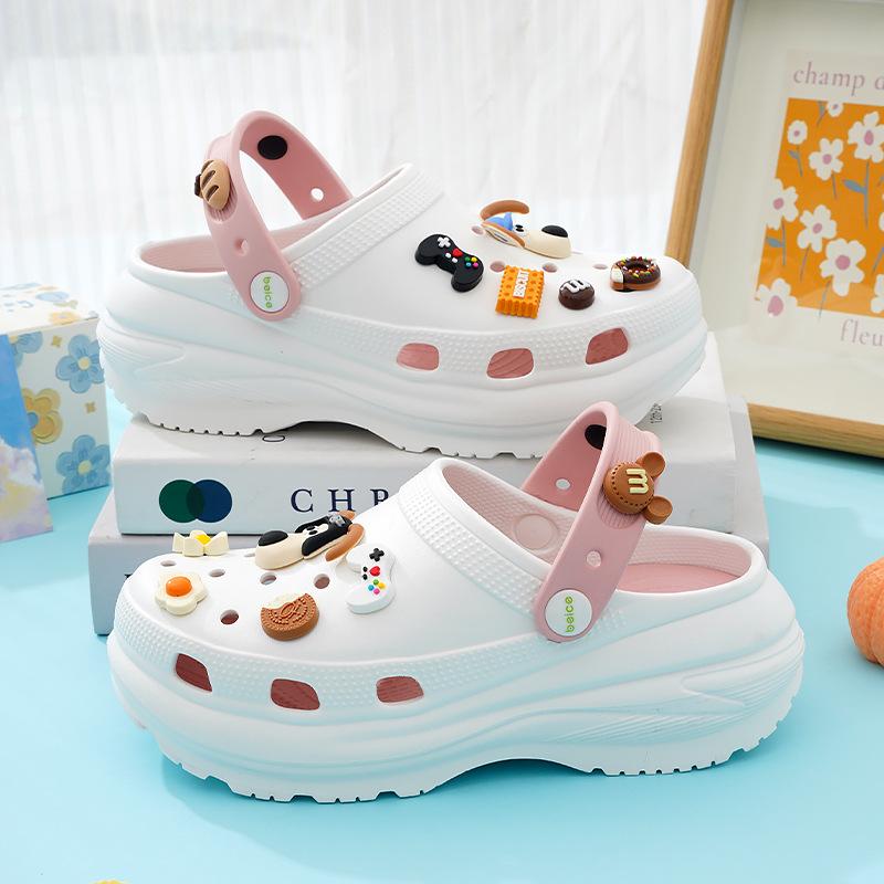 Women S Platform Clog Sandals With Dog Pattern Lightweight Beach Shoes