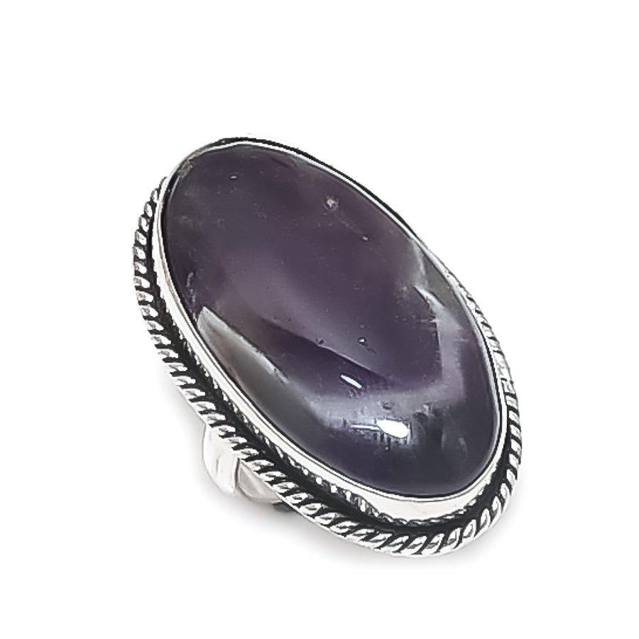 

Шеврон Аметист Драгоценный камень 925 Стерлинговое серебро Ювелирное кольцо Размер 7