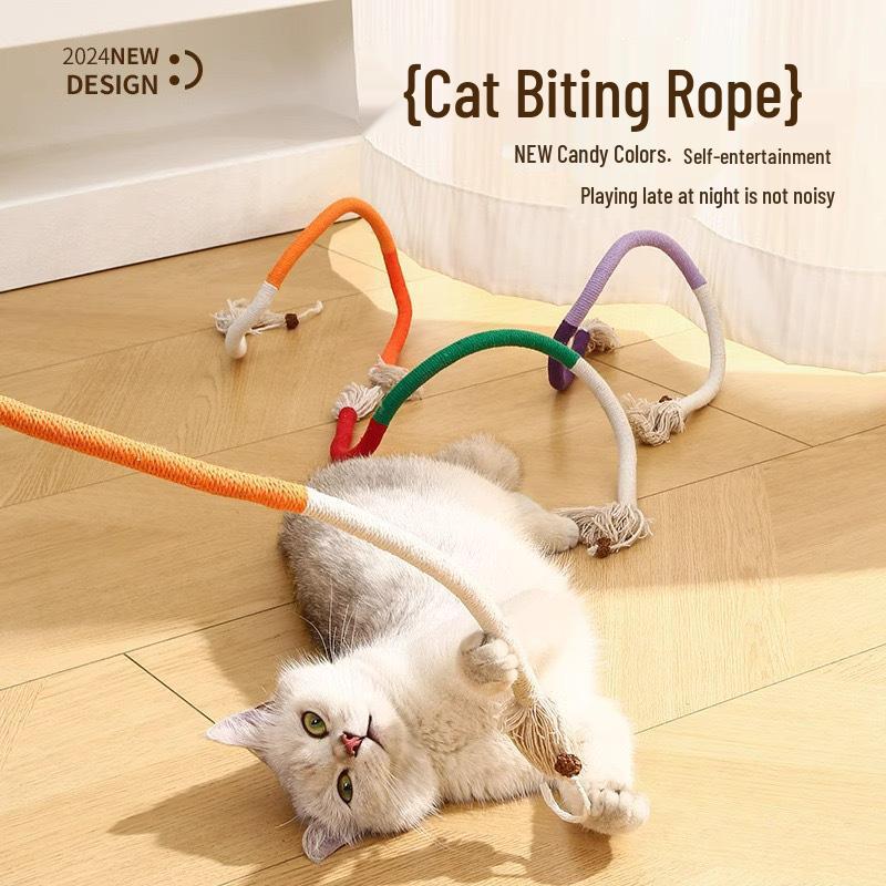 Cat Teaser Toy: Chewing Rope & Teething Stick for Kittens