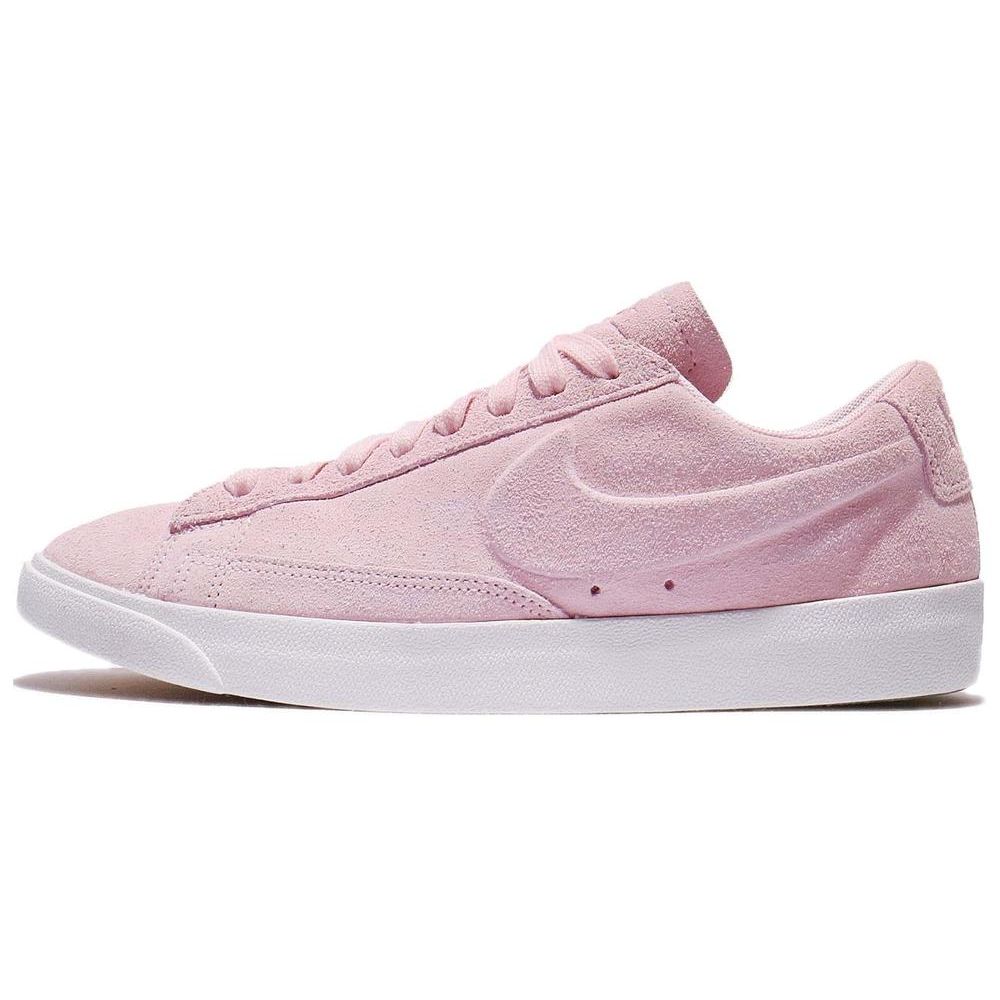 Nike Blazer Non-Slip Shock Absorption Low-Top Skate Shoes Women Sneakers Pink White AA3962-602