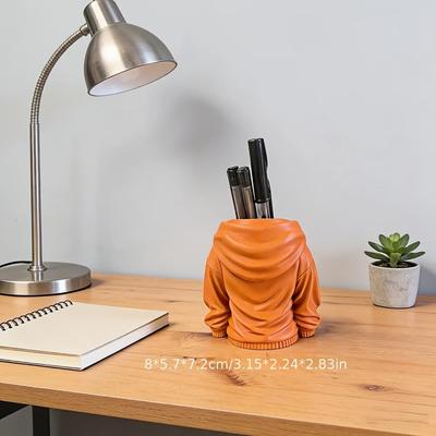 1pcs Hooded Sweatshirt Pen Holder – Multi-Color Desk Organizer, for Pens, Storage & Decor, 7 Colors