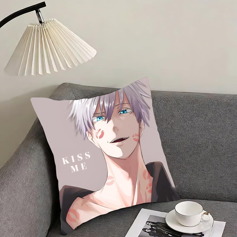 Gojo Satoru Cushion Cover Reversible Plush Pillow Cover – For car, sofa, bedroom, perfect as a gift.