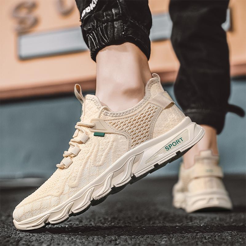 Fashion Men's Shoes 2024 Casual Sports Shoes Light Sports Shoes Outdoor Breathable Men's Beige Shoes Men's Trainer Men's Running Shoes