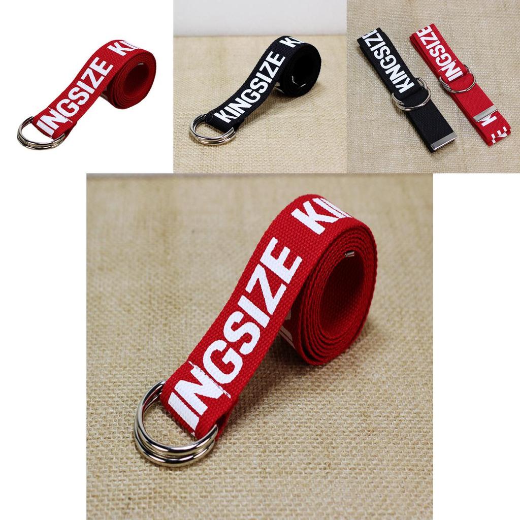 Fashionable Letter Printed Double Buckle Design Women Canvas Belt For Casual Fashion
