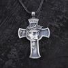 Cristianismo Religião Crucificação Cruz Pingente Retro Europeu e Americano Católico Tag Colar Suéter Corrente