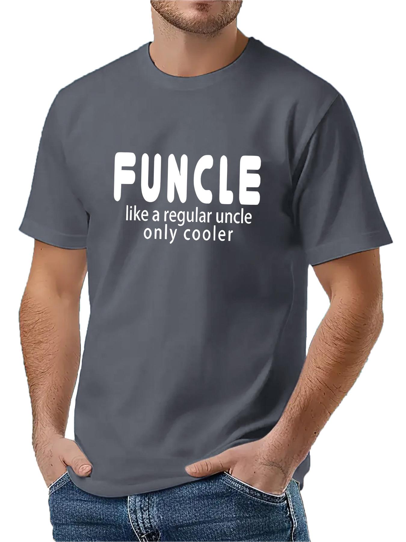 

Men s summer 100% pure cotton fashionable FUNCLE letter pattern printed casual loose round neck short sleeved T-shirt S разноцветный