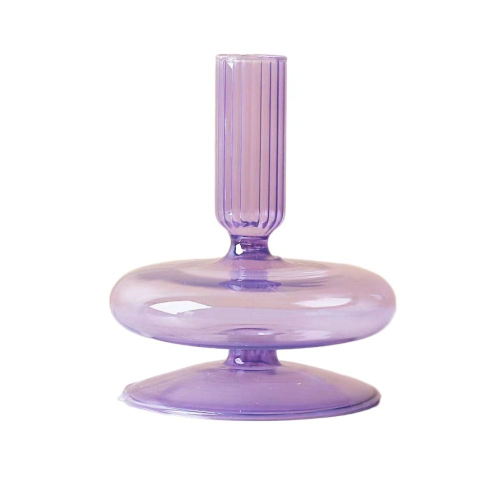 

Simple Retro Glass With Dried Flowers Candlelight Dinner Single Layer Vase Candle Holders Table Ornaments Candlesticks