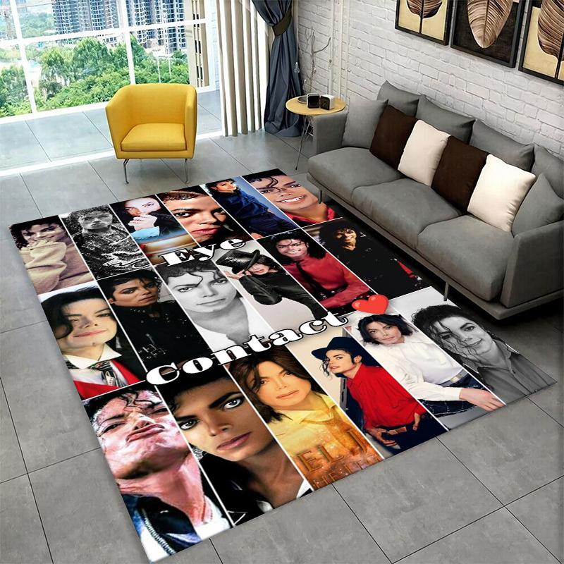 Tappeto Antiscivolo Retrò MJ Michael Jackson King of Pop per Soggiorno, Camera da Letto, Sala Giochi, Tappetino per Pavimento, Tappeto Decorazione Casa, Stanza dei Bambini
