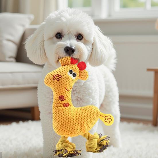 3 Stück Quietschendes Plüsch-Hundespielzeug Gefülltes Kleine Hirschform Hundekauspielzeug mit Seilknoten für Welpen Zahnungstraining Langeweile Vertreibung