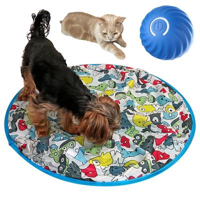 Jouet pour chien FOily TOily Balle Jouet pour chien Jouet pour chat Jouet pour chat Balle électrique automatique Feuille de creusement Lumière mobile Chargement USB Soulage le manque d'exercice pour les petits et