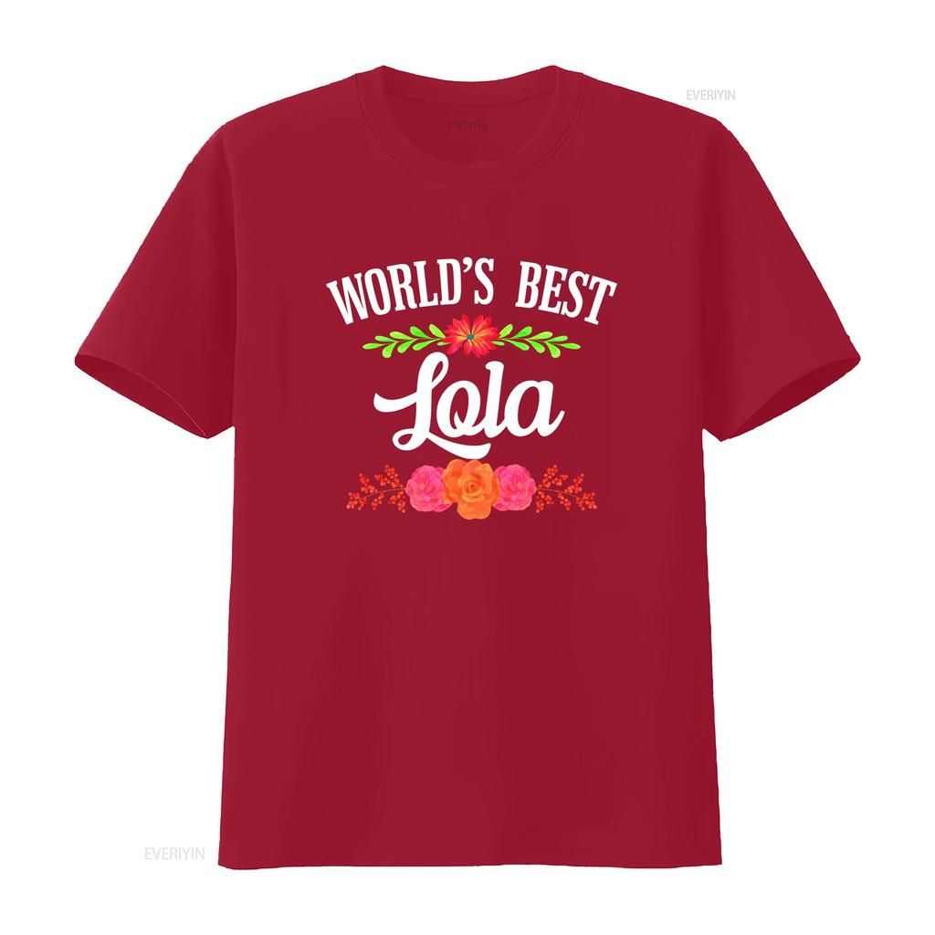 Worlds Best Lola T Shirt Filipino Grandma vintage Washed Stylish streetwear fashion Casual Top For Everyday Wear Stretched